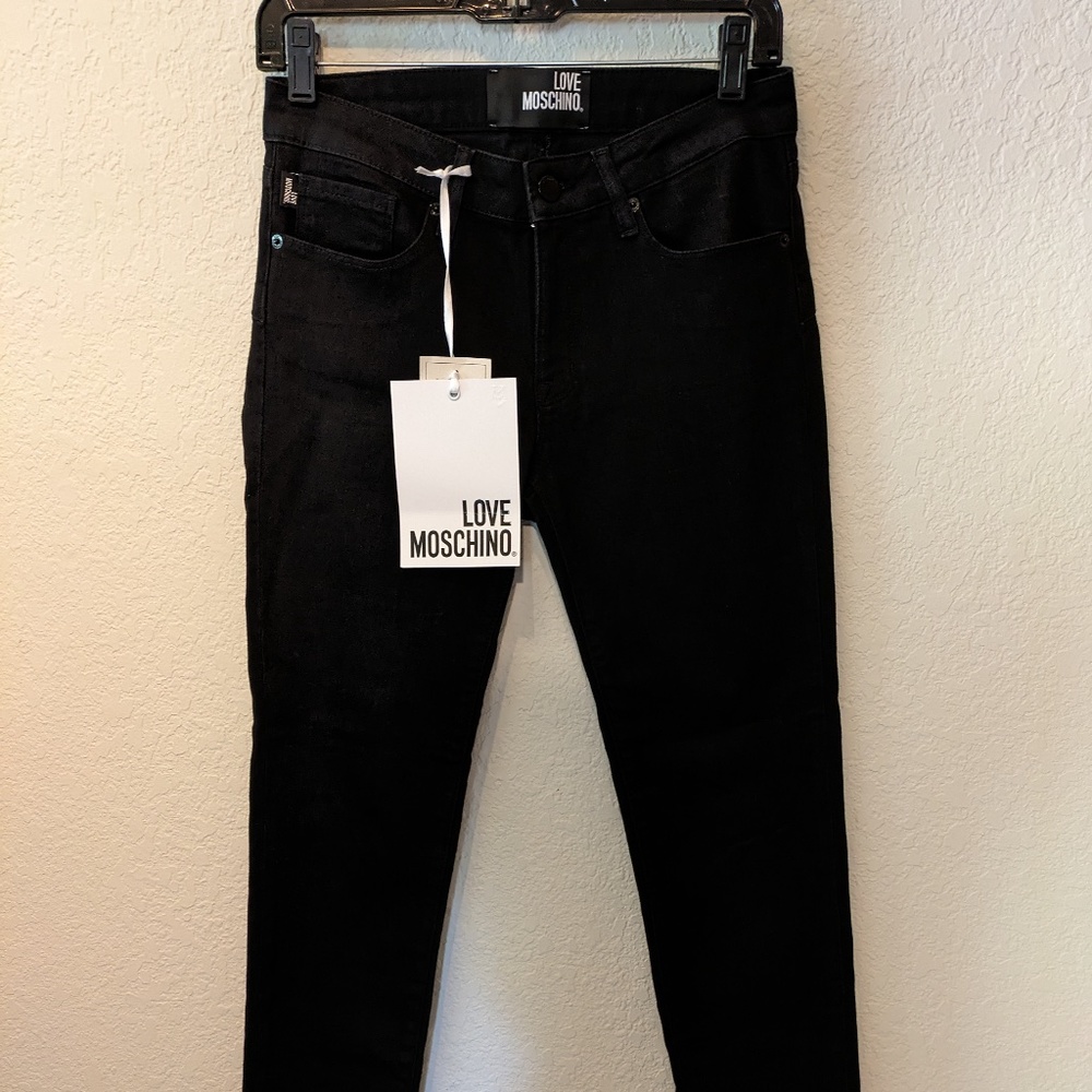 NWT! Love Moschino Black Skinny Jeans Size 26